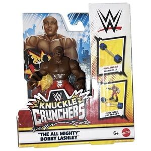 WWE Knuckle Crunchers The All Mighty Bobby Lashley Figure And Barbells Toy New